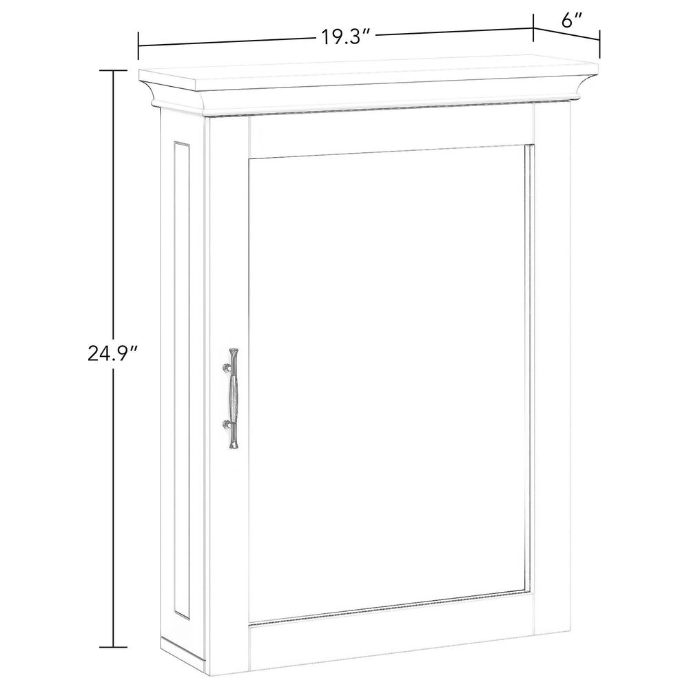 RiverRidge Home Somerset Wall Cabinet with Mirror in White, , large