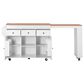 HOMLUX 86" Kitchen Island with Extendable Dining Table in White, , large