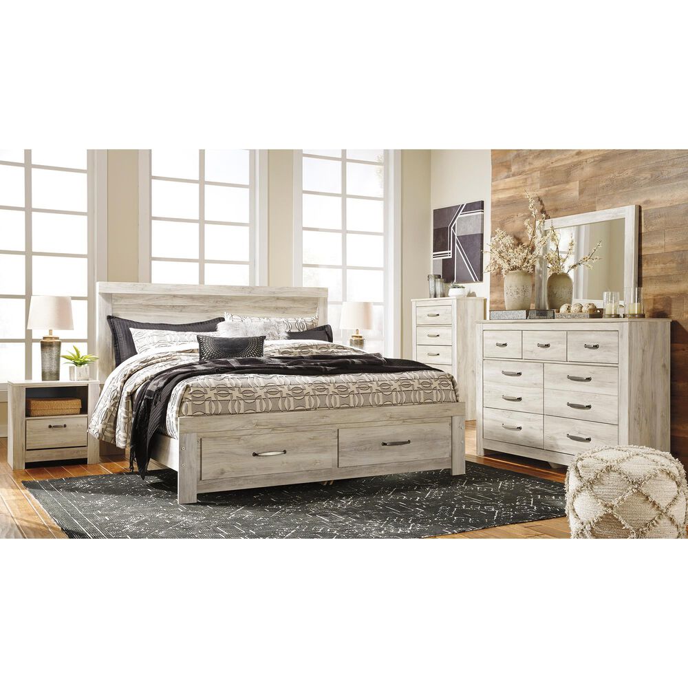Ashley Bellaby King Storage Bed in Whitewash, , large