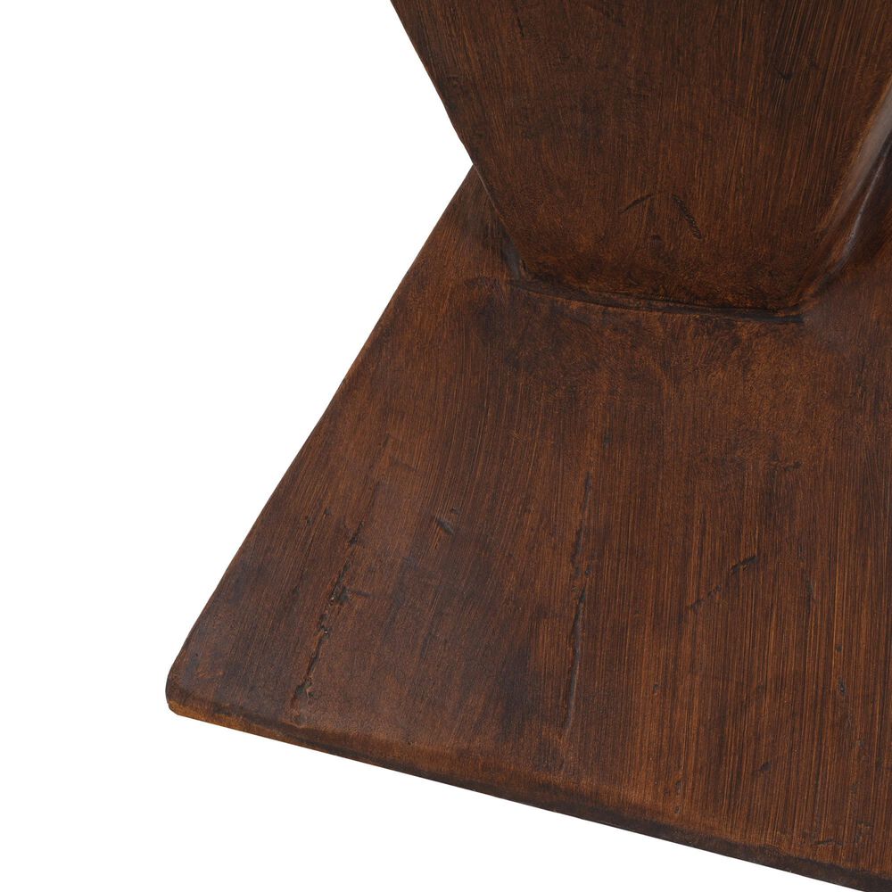 Hearth and Haven Tess Outdoor Twist-Shape Side Table in Dark Brown, , large