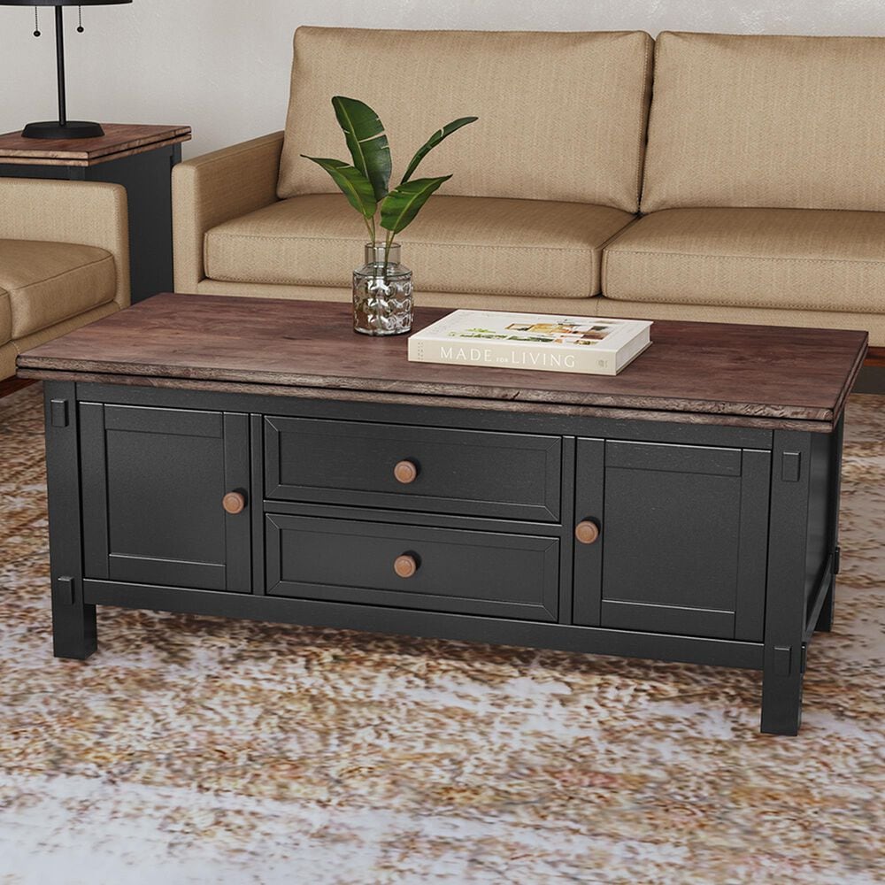 A-America Stormy Ridge Cocktail Table in Chickory and Slate Black, , large