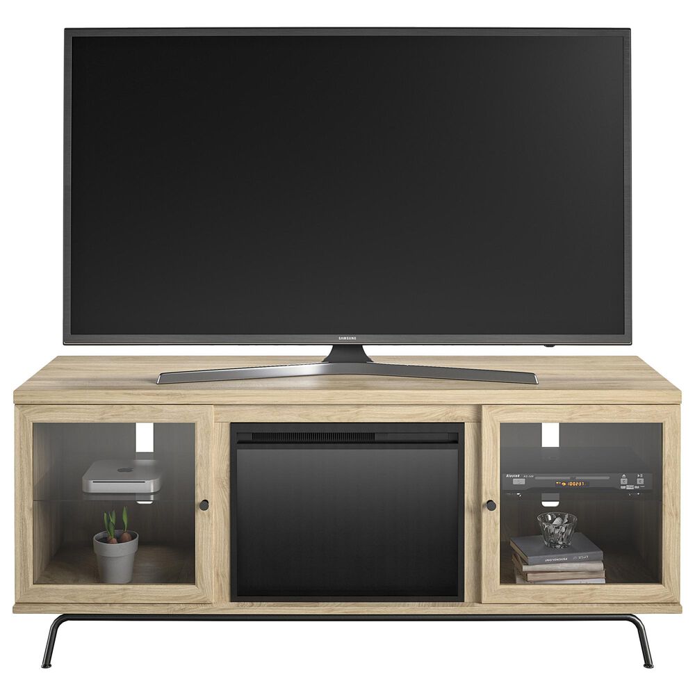 DHP Marabella 70&quot; TV Stand with Fireplace in Blonde Oak, , large