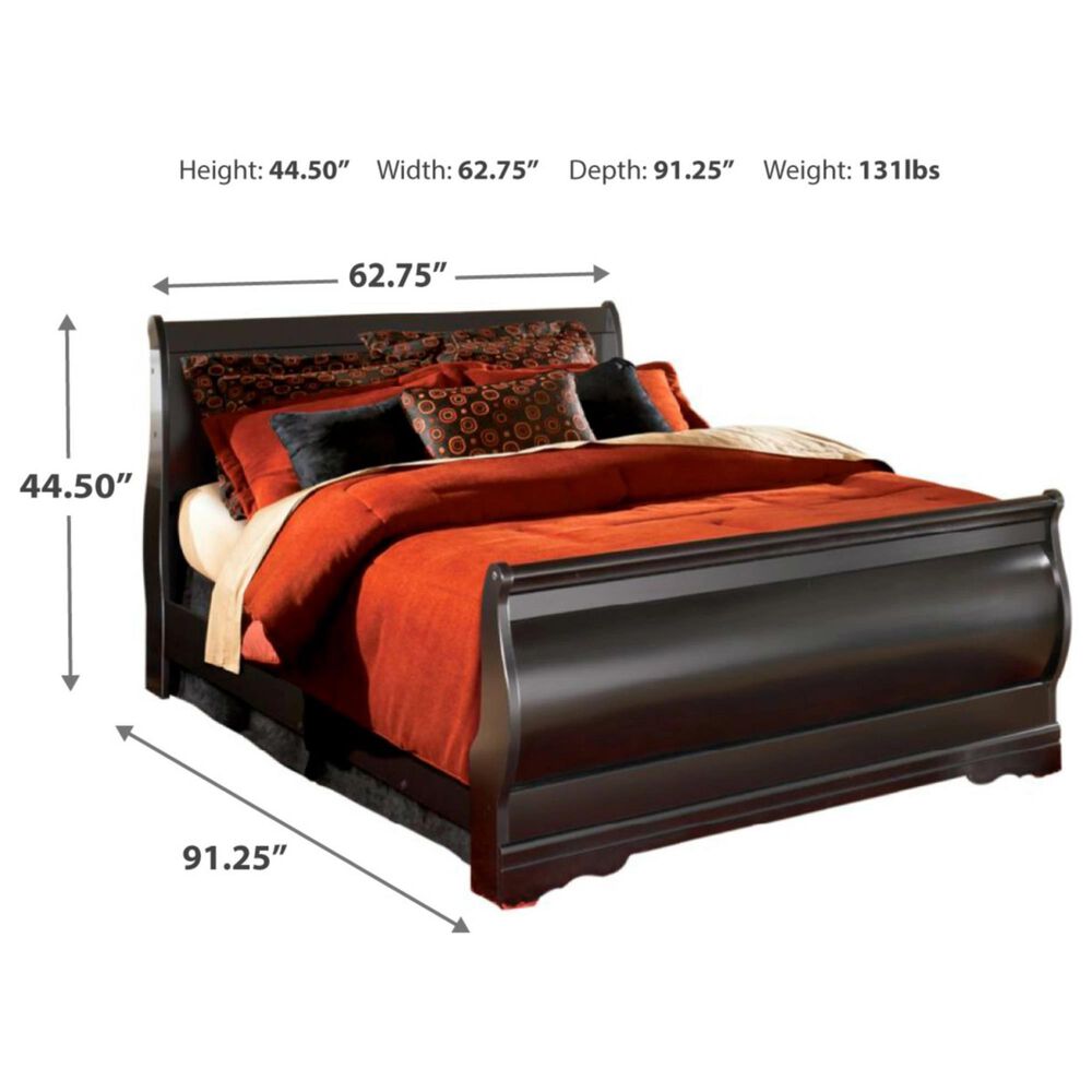 Ashley Huey Vineyard Queen Sleigh Bed in Black, , large