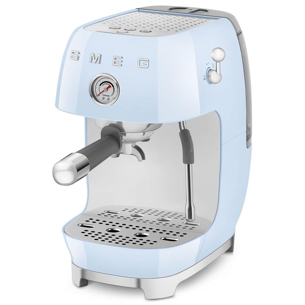 SMEG Retro Style 47 Oz Espresso and Cold Brew Coffee Machine in Pastel Blue, , large