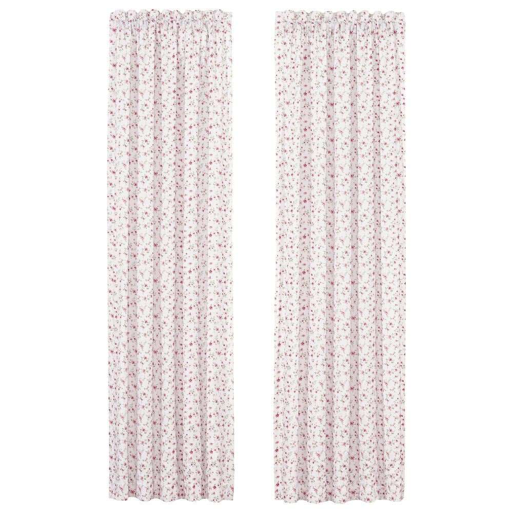 J. Queen New York Bungalow 84" x 41" Window Panel Pair in Rose, White and Blush, , large