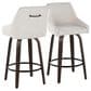 LumiSource Hannah Swivel Counter Stool with Cream Fabric Upholstery in Walnut and Black (Set of 2), , large