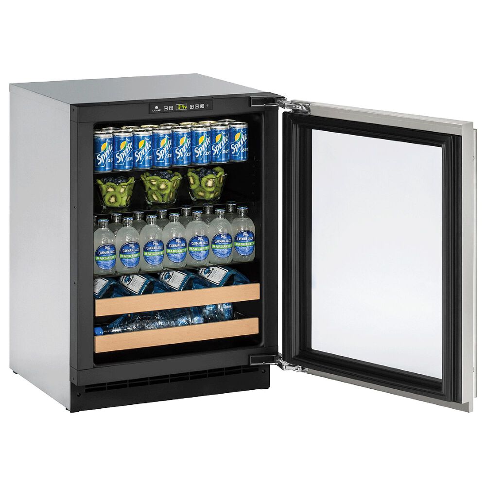 U-Line 4.9 Cu. Ft. Glass Door with Lock Beverage Center in Stainless Steel, , large