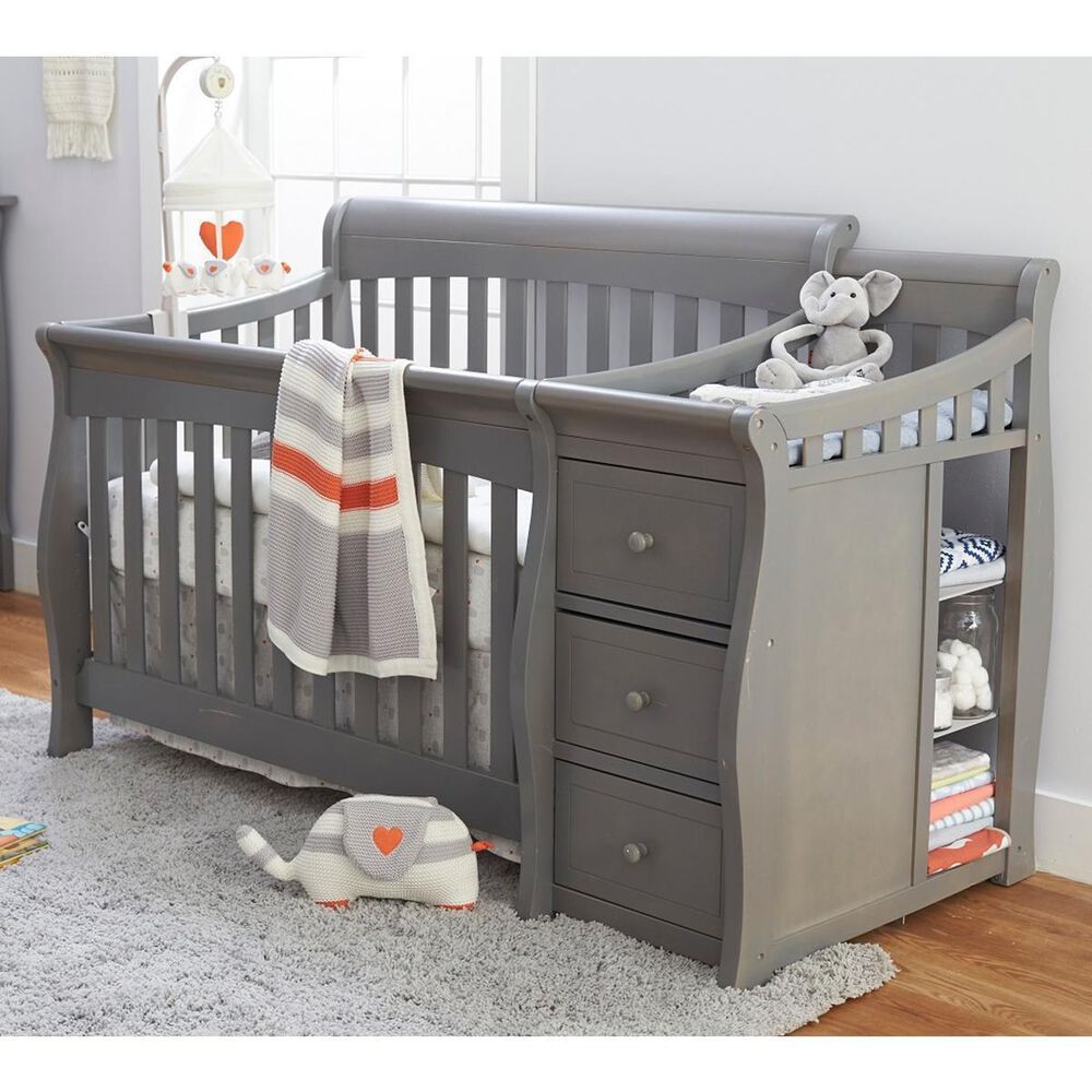 Sorelle Furniture Princeton Elite Crib and Changer in Weathered Gray, , large