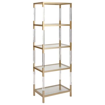 Maple and Jade 69" Shelving Unit in Gold and Clear, , large