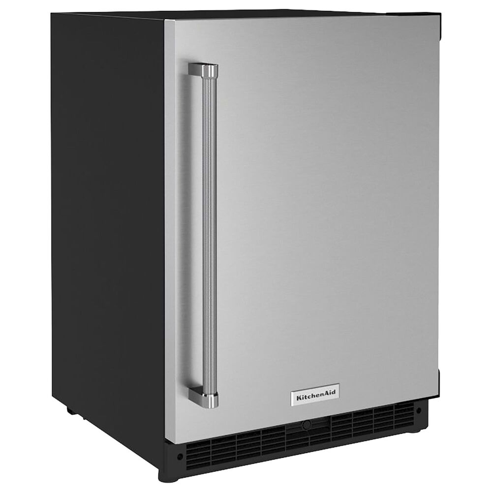 KitchenAid 24&quot; Undercounter Refrigerator with Stainless Steel Door in Black and Stainless Steel, , large