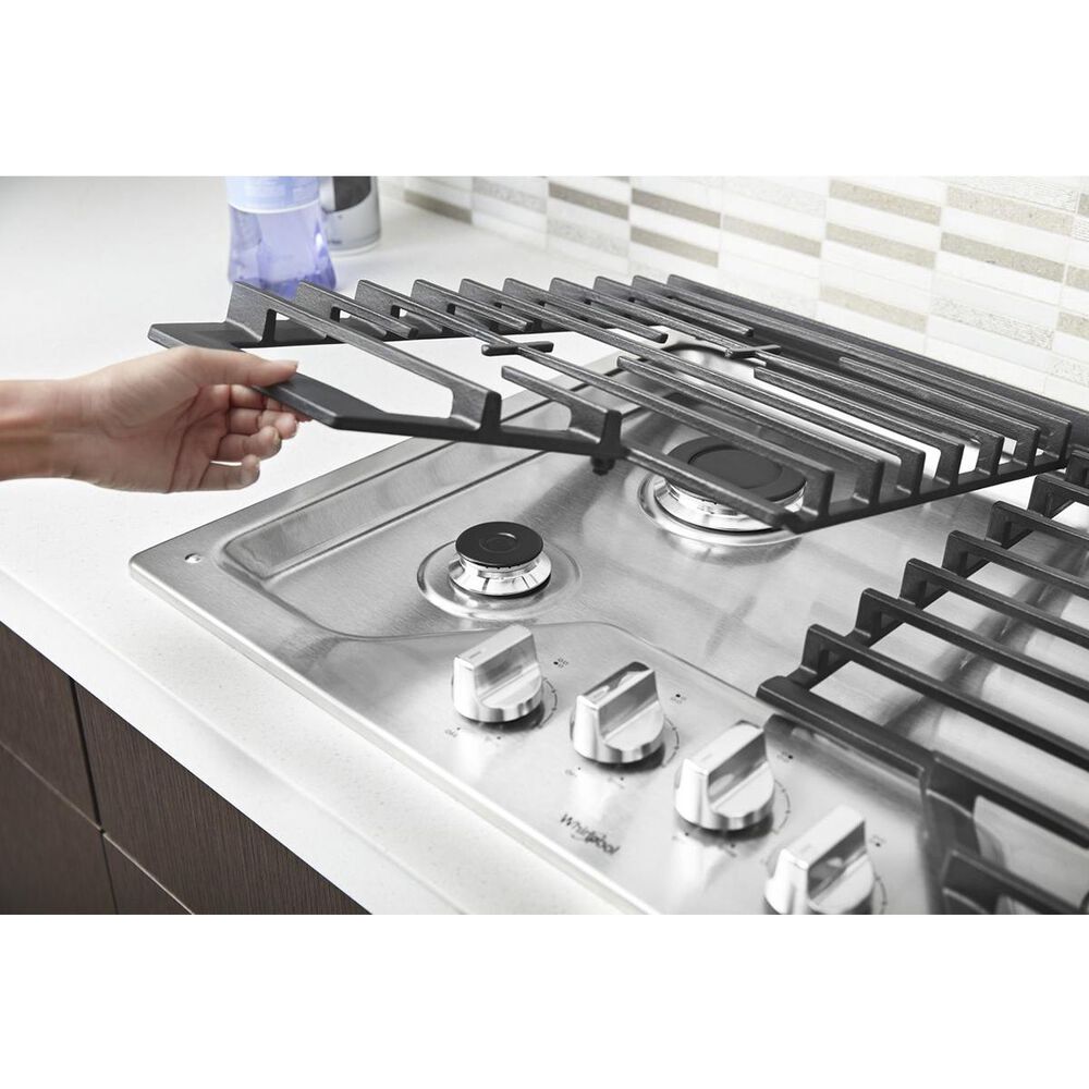 Whirlpool 30&quot; Gas Cooktop with 4-Burner in Stainless Steel, , large
