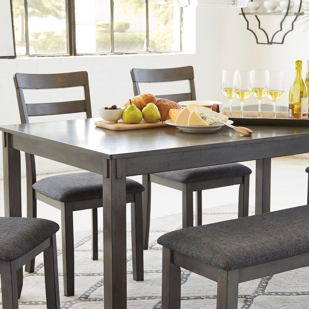 Ashley Bridson 6-Piece Rectangular Dining Set in Gray, , large