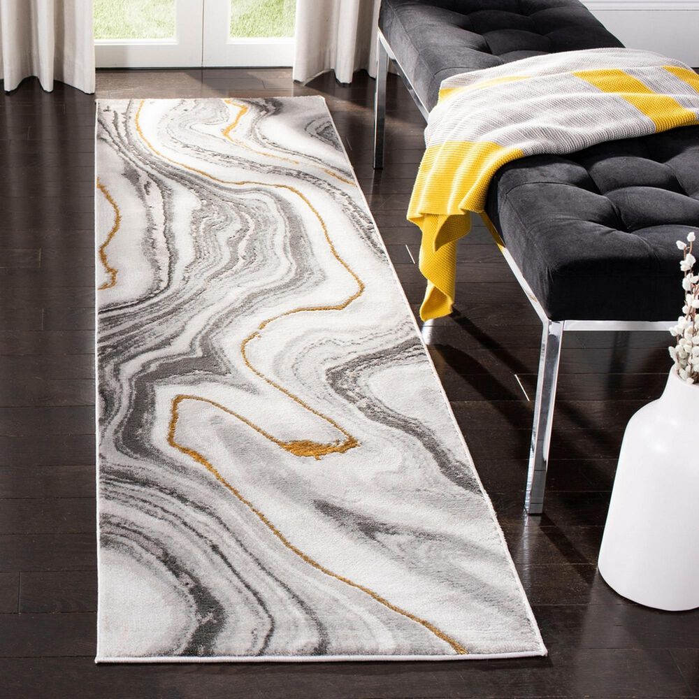 Safavieh Craft 2&#39;3&quot; x 12&#39; Grey and Gold Runner, , large