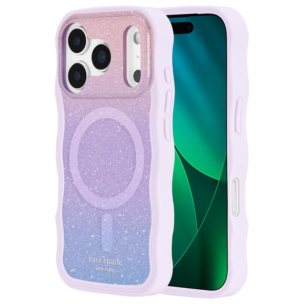 Kate Spade Wavy MagSafe Case for Apple iPhone 17 Pro in Opal Glitter, , large