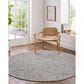 Surya Brunswick Light Gray, Charcoal, Cream, Dark Blue, Blue and Mustard 5"3" Round Area Rug, , large