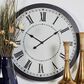 Maple and Jade 30" Decorative Wall Clock in Matte Black and White, , large