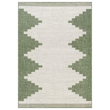 Surya Eagean EAG-2435 Grass Green, Ivory, Dark Green and Seafoam 6"7" Square Indoor/Outdoor Area Rug, , large