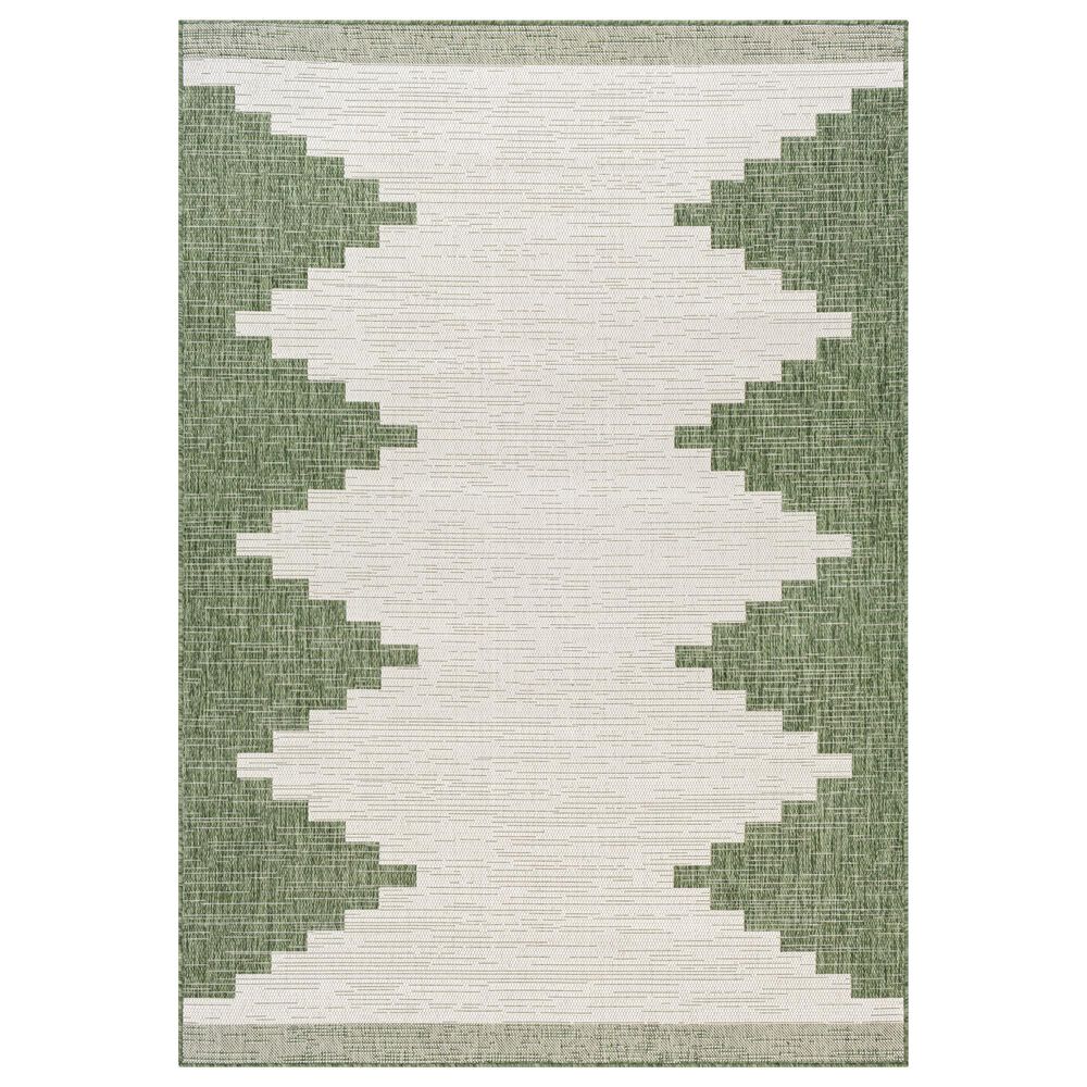 Surya Eagean EAG-2435 Grass Green, Ivory, Dark Green and Seafoam 6"7" Square Indoor/Outdoor Area Rug, , large