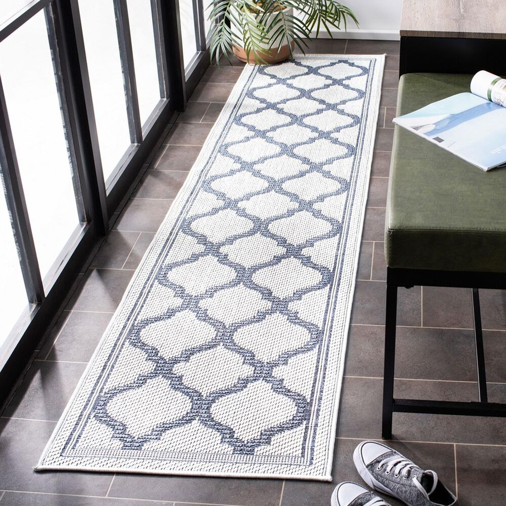 Safavieh Bermuda 2&#39; x 8&#39; Ivory and Charcoal Indoor/Outdoor Area Performance Rug, , large