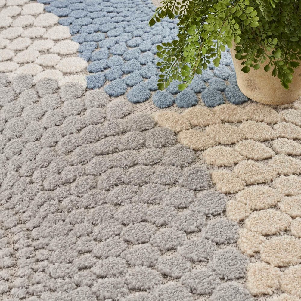 Nourison Aloha ALH29 7&#39;10&quot; x 10&#39;6&quot; Blue and Grey Indoor/Outdoor Area Rug, , large