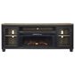 Ashley Foyland 83" TV Stand with Electric Fireplace in Black and Brown, , large