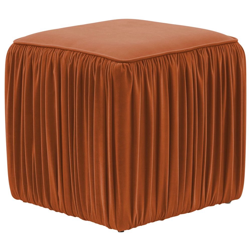 Tov Furniture Morgan Ottoman in Cognac Velvet, , large