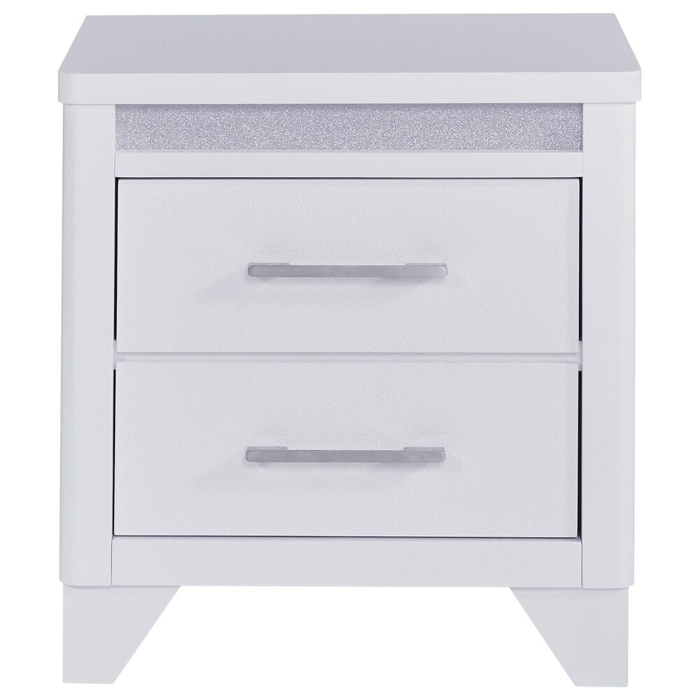 Ashley Jarlee King Upholstered Bed with Two Nightstands in White, , large