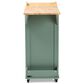 Baxton Studio Dorthy Kitchen Storage Cart in Dark Green and Natural, , large