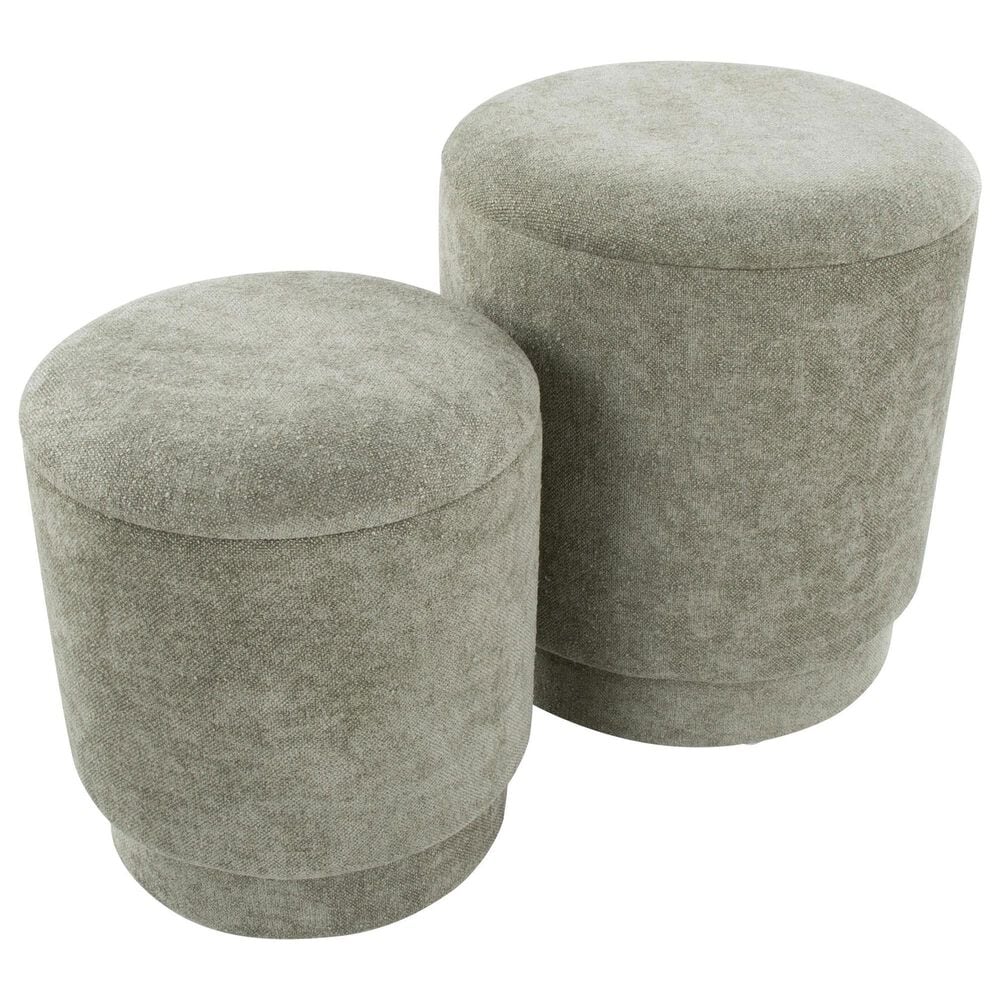 Lumisource Marla 2-Piece Upholstered Ottoman Set in Green, , large
