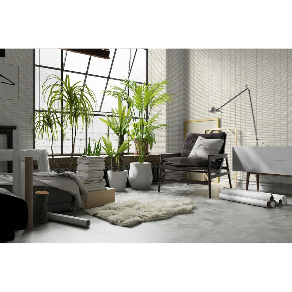 Emser Jargon Ivory 1" x 4" Stacked on 12" x 12" Honed Porcelain Mosaic Sheet, , large