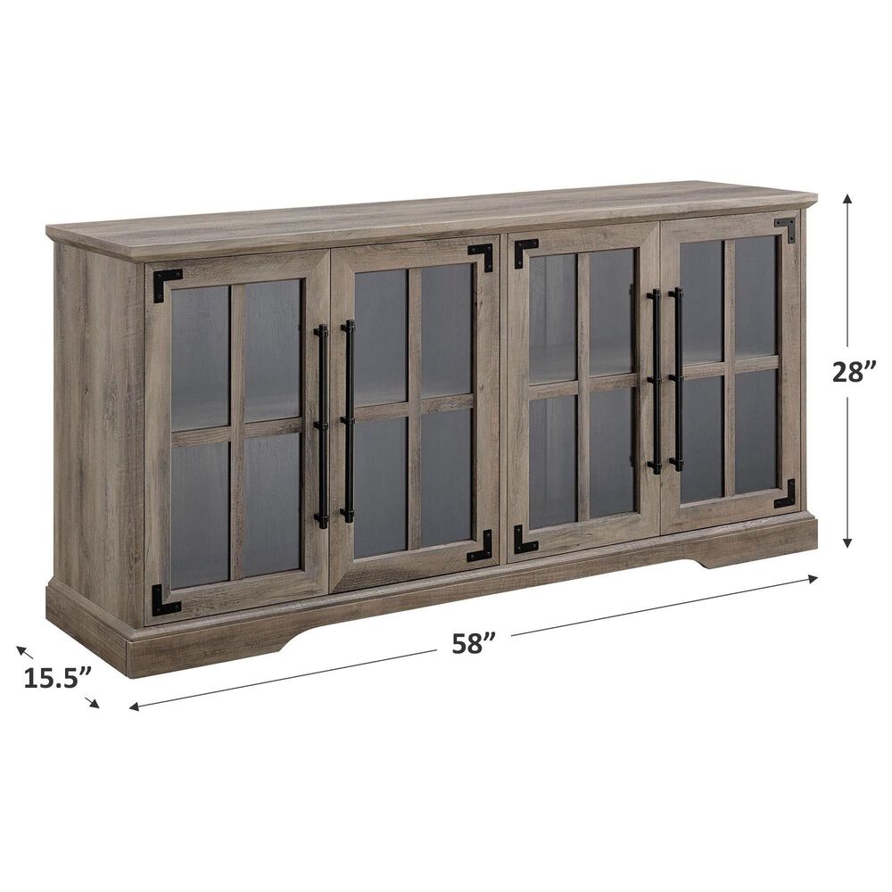 Walker Edison Abigail 58&quot; TV Stand in Grey Wash, , large