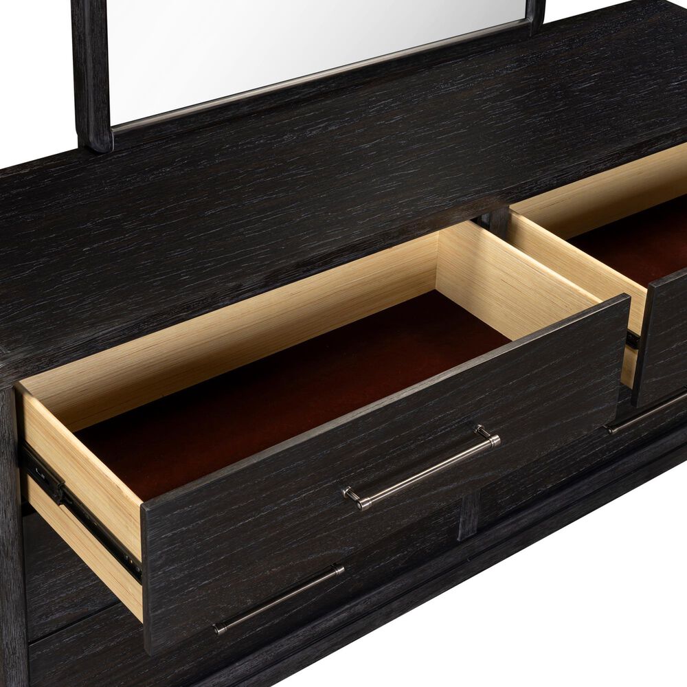 Riva Ridge Ambrose 6-Drawer Dresser and Mirror in Obsidian Mist, , large