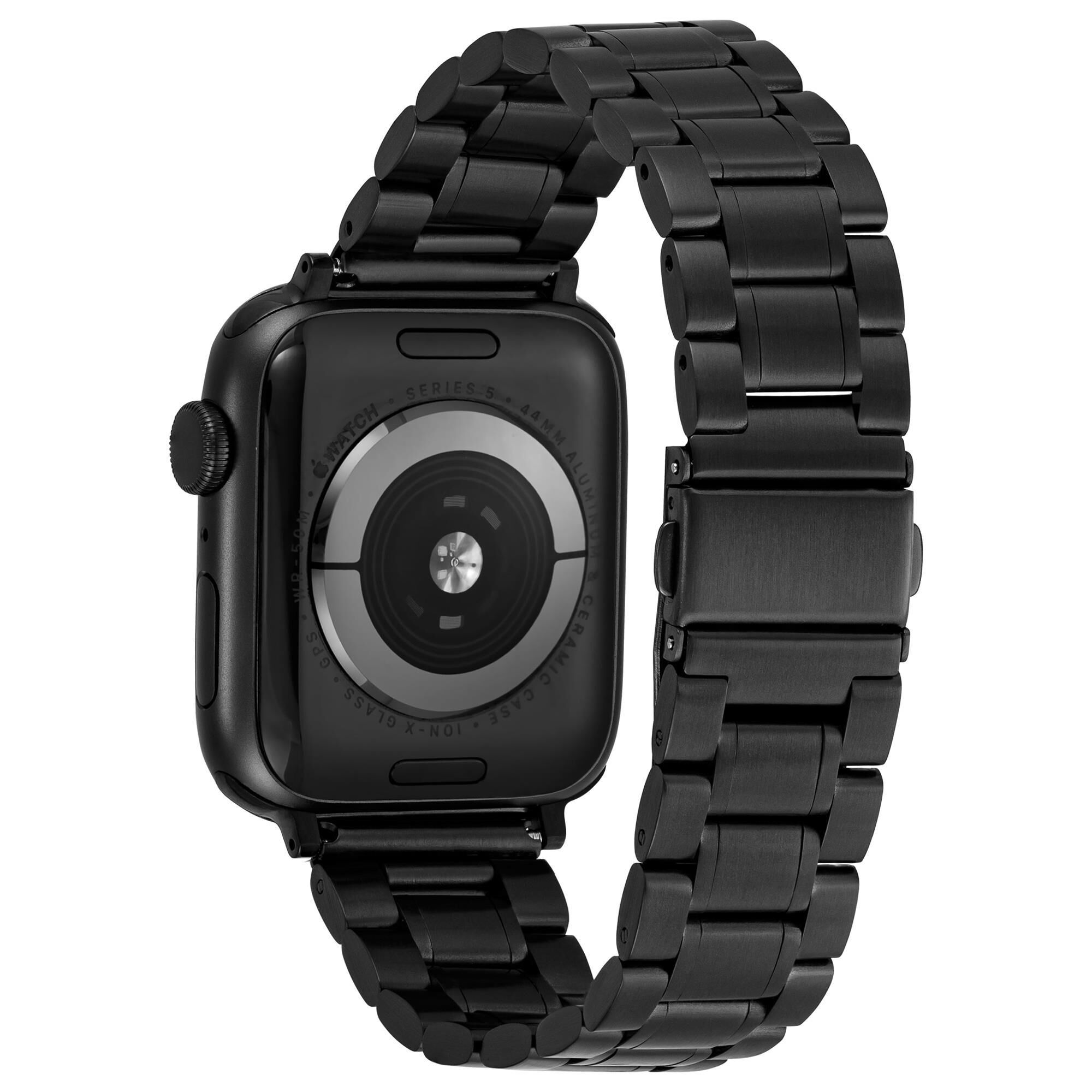 WITHit Stainless Steel Link Band for 42 44 45mm Apple Watch Series 1 7 in Black NFM