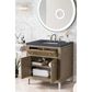 James Martin Vanities Chicago 30" Single Bathroom Vanity in Whitewashed Walnut with 3 cm Charcoal Soapstone Quartz Top and Rectangular Sink, , large
