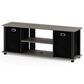HOMLUX 41.7" Entertainment Center TV Stand with Storage Bins in French Oak Grey and Black, , large