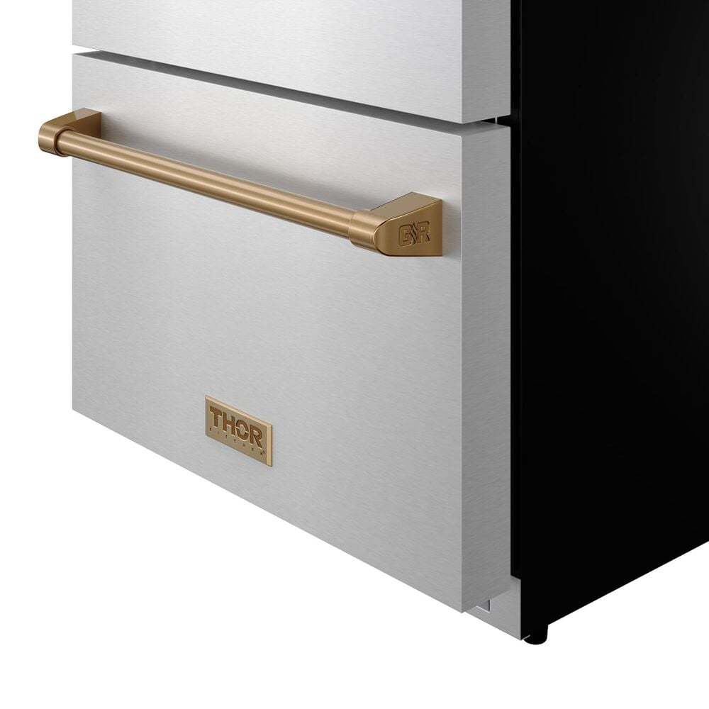 Thor Kitchen Gordon Ramsay 5.4 Cu. Ft. Undercounter Drawer Freezer with Bronze Handle Kit in Stainless Steel, , large