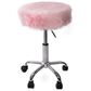 Impressions Vanity Momo Faux Fur Vanity Stool with Pink Cushion in Stainless Steel, , large