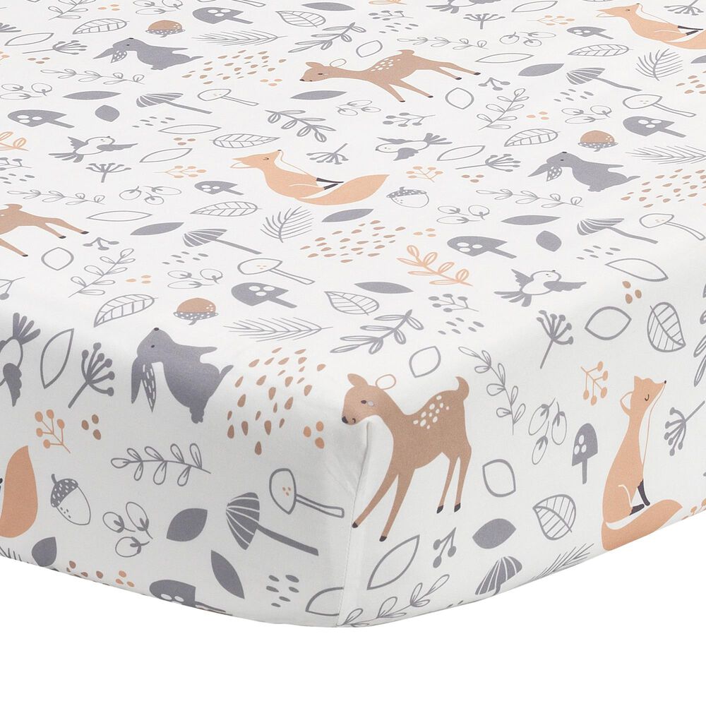 Lambs and Ivy Deer Park Woodland 3Piece Baby Crib Bedding Set in Brown, White and Grey NFM
