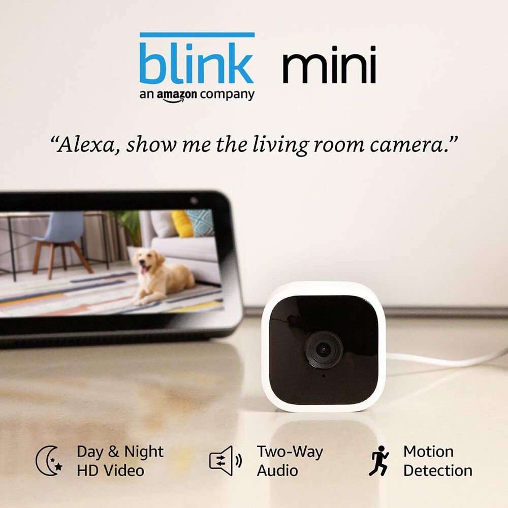 New Blink Mini Security Camera Indoor Plug In Smart HD  Alexa - SEALED