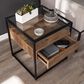 Southern Enterprises Olivern End Table in Black and Natural, , large