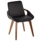Lumisource Cosmo Arm Chair with Black Faux Leather Cushion in Walnut, , large