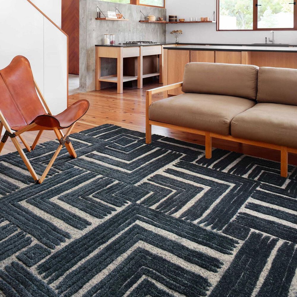 Loloi II Hagen 5&#39;3&quot; x 7&#39;8&quot; Blue and White Area Rug, , large