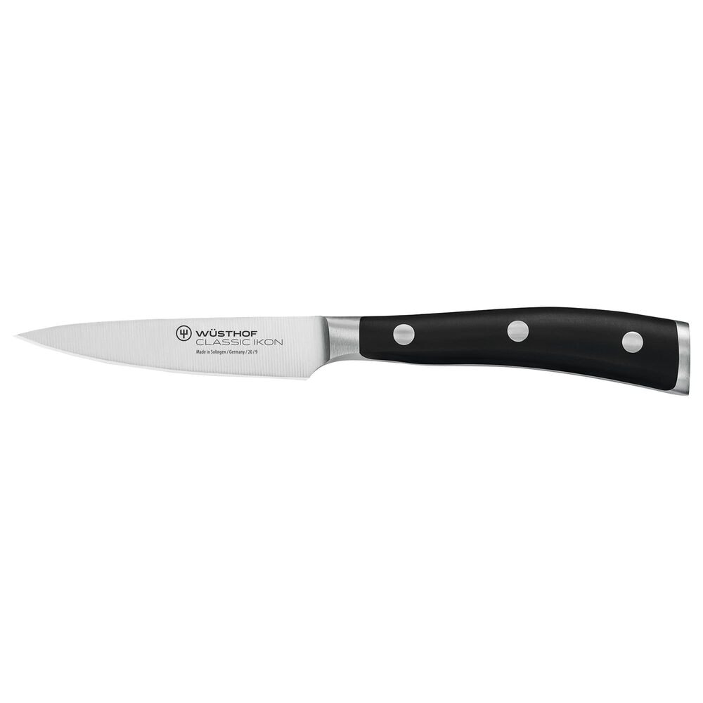 Wusthof Classic Ikon 3.5" Paring Knife in Stainless Steel and Black, , large