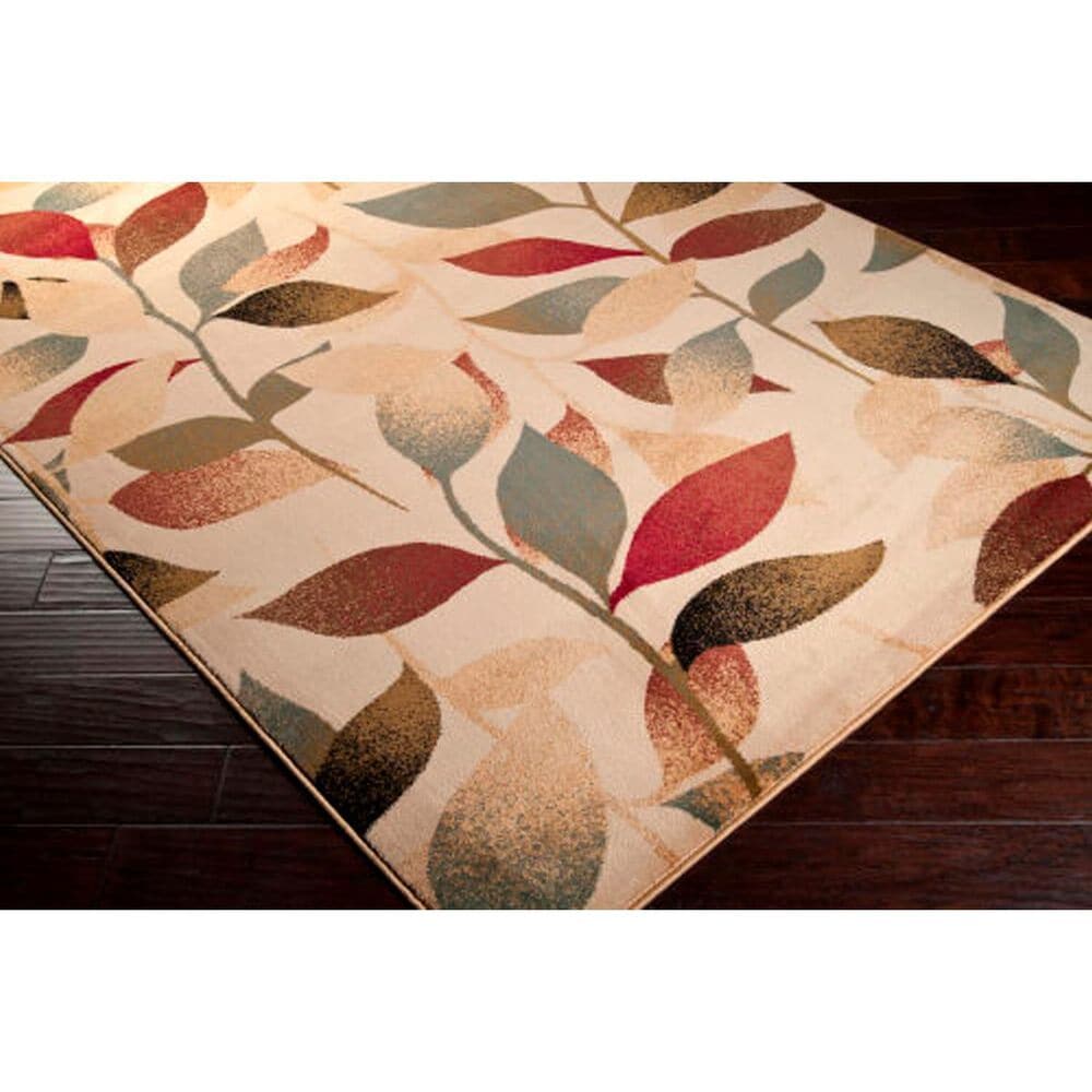 Surya Riley Light Green, Dark Brown, Olive, Red, Charcoal, Black and Mustard 6&#39;7&quot; x 9&#39;6&quot; Area Rug, , large