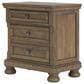 Ashley Feddinger 3-Drawer Nightstand in Chestnut Brown, , large