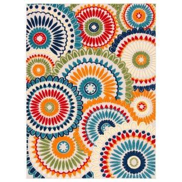 Safavieh Cabana CBN382M 4"5" x 6"5" Blue and Ivory Indoor/Outdoor Area Performance Rug, , large