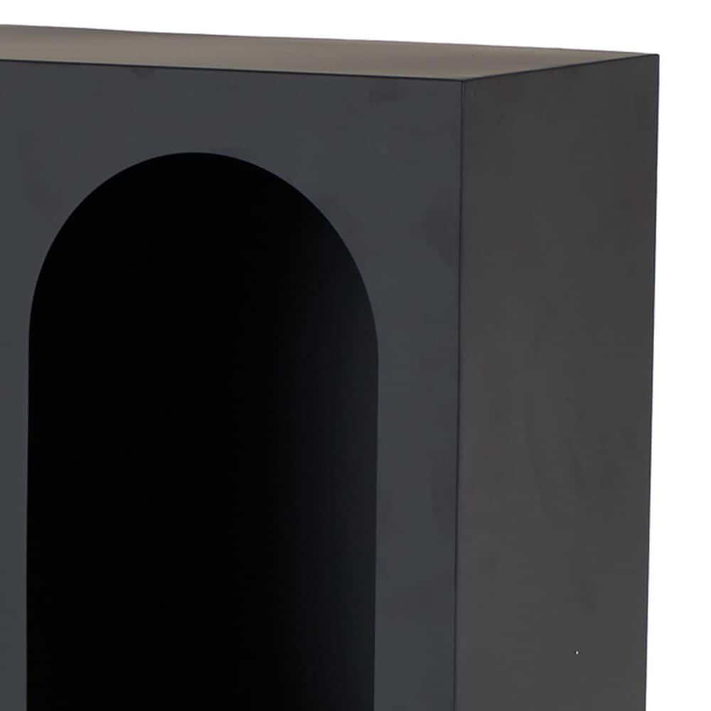 Maple and Jade 5-Shelf Geometric Storage Shelving Unit in Matte Black, , large