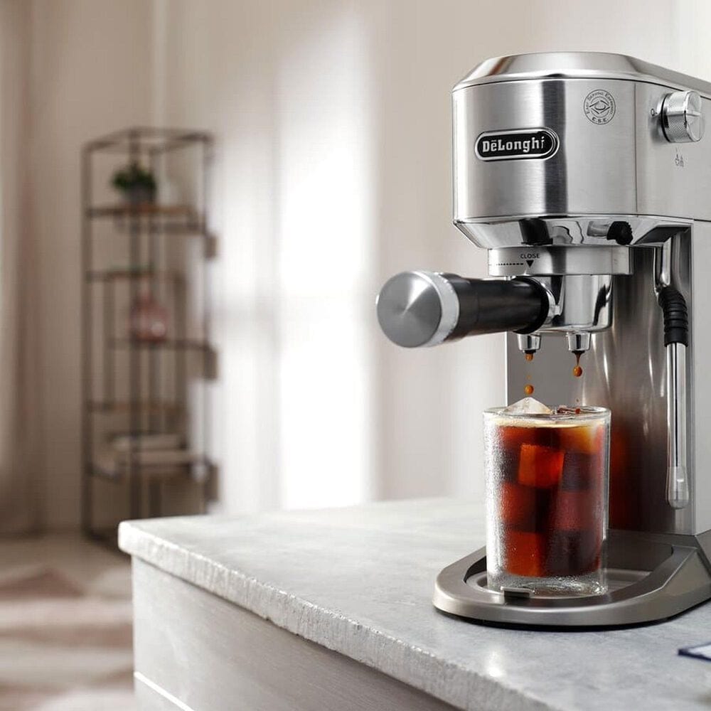 DeLonghi Dedica Duo 35 Oz Espresso Machine with Cold Brew in Metal, , large