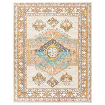 Surya Bodrum BDM-2313 7"10" x 10" Ivory, Saffron, Gray, Aqua, Camel and Coral Area Rug, , large