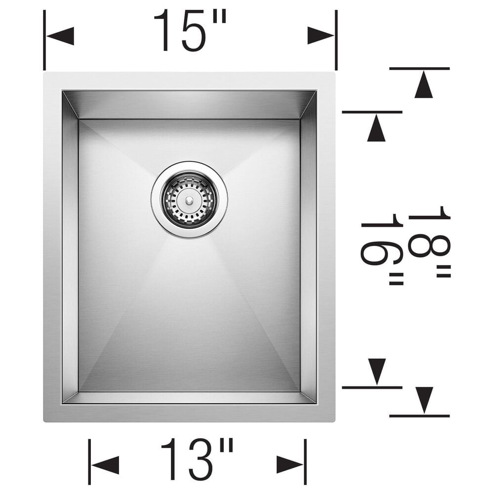 Blanco Precision 15&quot; Bar Sink in Satin Polished, , large